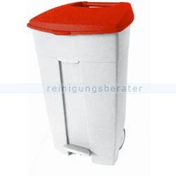 Mülltonne Orgavente Contiplast fahrbar 120 L weiß-rot