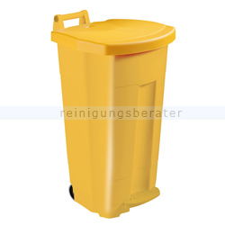 Mülltonne Rossignol Boggy fahrbahr mit Pedal 90 L gelb/gelb