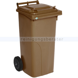 Mülltonne VAR Kunststoff Müllbehälter 120 L braun
