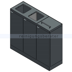 Mülltrennsystem Bica 875 Sortieranlage schwarz 3 x 45 L