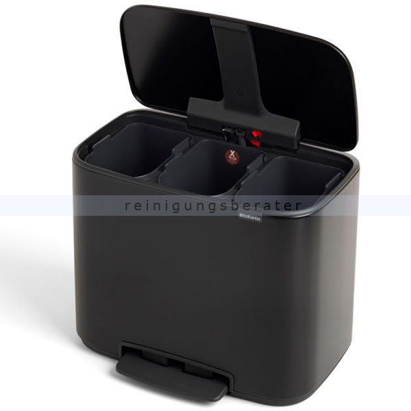 Mülltrennsystem Brabantia Bo Treteimer 3 x 11 L schwarz