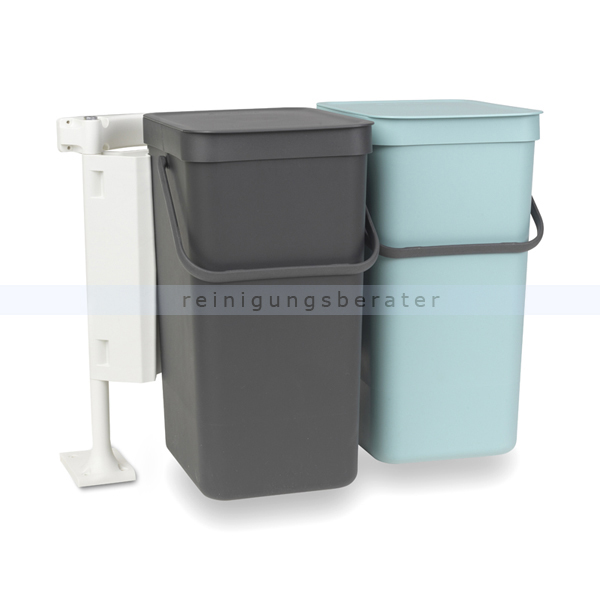 Einbaumülleimer 2-fach Küchenmülleimer Mülltrennsystem Abfallsammler 2x8 Liter 
