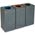 Zusatzbild Mülltrennsystem BrickBin Papier Behälter grau blau 65 L