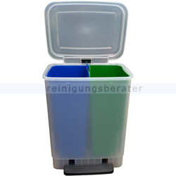 Mülltrennsystem Easybin Treteimer Duo transparent 2 x 10 L