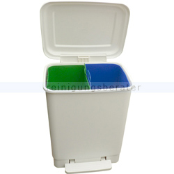 Mülltrennsystem Easybin Treteimer Duo weiß 2 x 10 L