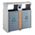Zusatzbild Mülltrennsystem EKO Abfallbehälter 2x 39 L Aluminium Grau