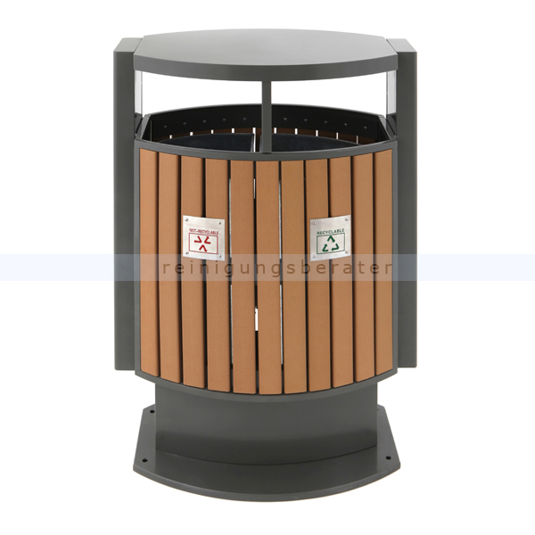 Mülltrennsystem EKO Abfallbehälter Holz Optik 2 x 39 L