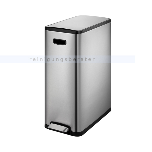 Mülltrennsystem EKO Ecoslim Tretmülleimer Edelstahl 2 x 20 L