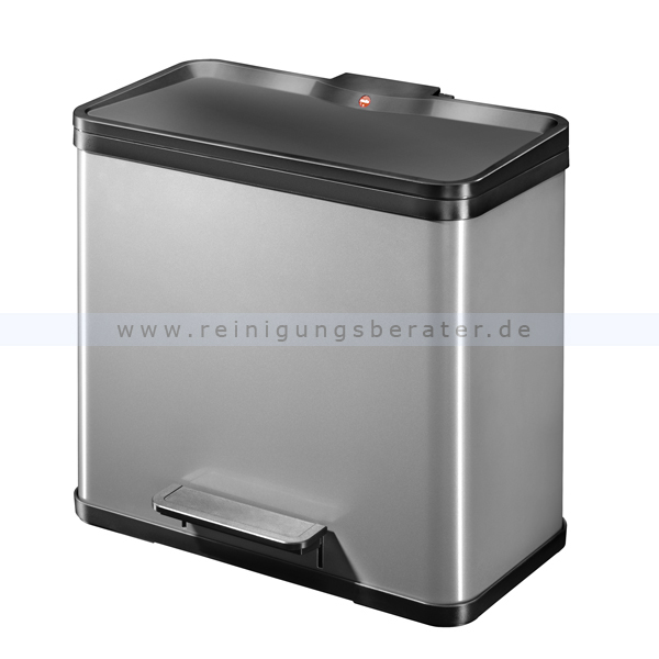 Mülltrennsystem Hailo Trento Öko duo 30 L Stahl Platin