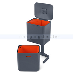 Mülltrennsystem Intelligent Waste Totem Recycler graphit