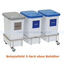 Mülltrennsystem Novocal GSE45 Fahrgestell Edelstahl 4fach