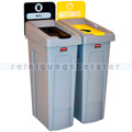 Mülltrennsystem Rubbermaid Slim Jim Recycling-Station 2 x 87 L