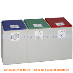 Mülltrennsystem VAR Kunststoffcontainer 3-fach 60 L