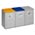 Zusatzbild Mülltrennsystem VAR Kunststoffcontainer 3-fach 60 L