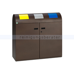 Mülltrennsystem VAR WS 100R 3-fach deep-brown 3 x 80 L