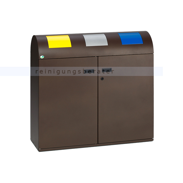 Mülltrennsystem VAR WS 100R 3-fach deep-brown 3 x 80 L
