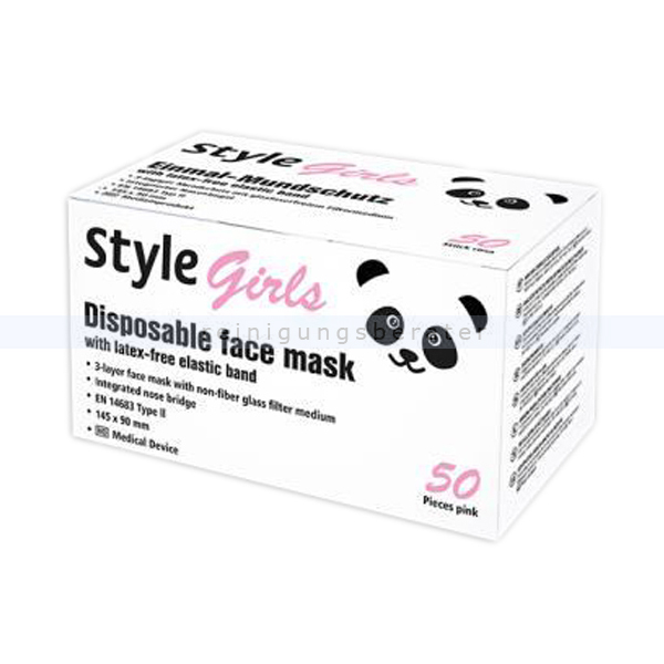 Mundschutz Ampri ECO Plus Kids 3-lagig Typ II rosa 50 Stück