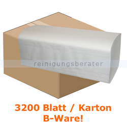 Papierhandtücher 3200 Blatt hochweiß Zellstoff B-Ware