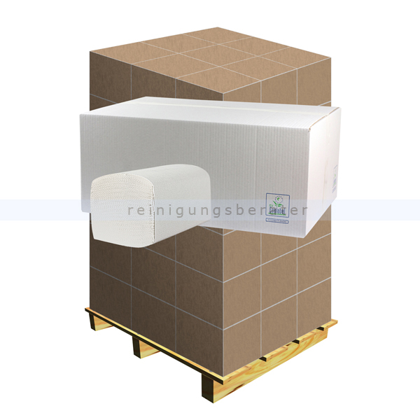 Papierhandtücher 4000 Blatt hochweiß Zellstoff 25 x 21 cm