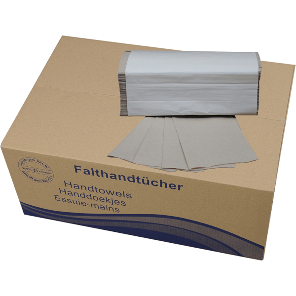 1-lagig Papiertücher 5.000 Blatt-Papierhandtücher-ZZ Falthandtücher 5000 Blatt Handtuchpapier natur 25 x 23 cm