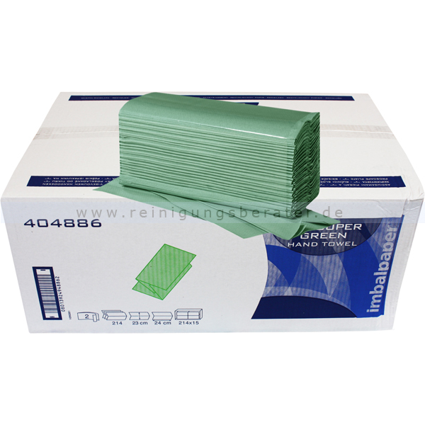 Papierhandtücher Papernet SuperGreen 3210 Bl. grün 24x23cm