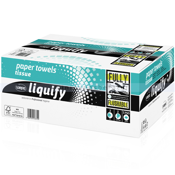 Papierhandtücher Wepa liquify 3750 Blatt hochweiss 24x24 cm