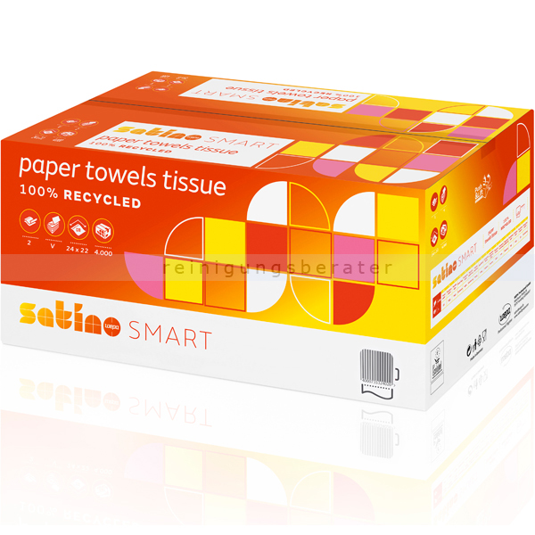 Papierhandtücher Wepa Satino Smart 4000 Blatt weiß 24x22 cm