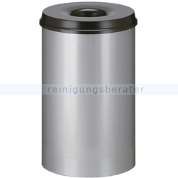 Papierkorb (feuersicher) rund 110 L aluminium-schwarz