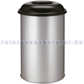 Papierkorb (feuersicher) rund 200 L aluminium-schwarz