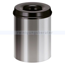 Papierkorb (feuersicher) rund 20 L aluminium-schwarz