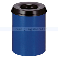 Papierkorb (feuersicher) rund 20 L blau-schwarz