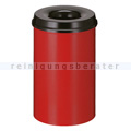 Papierkorb (feuersicher) rund 20 L rot-schwarz