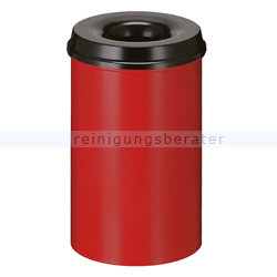 Papierkorb (feuersicher) rund 20 L rot-schwarz