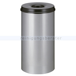 Papierkorb (feuersicher) rund 50 L aluminium-schwarz