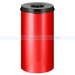 Papierkorb (feuersicher) rund 50 L rot-schwarz