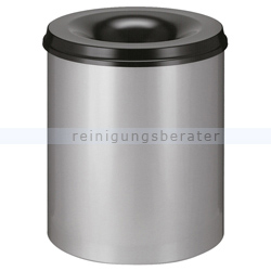 Papierkorb (feuersicher) rund 80 L aluminium-schwarz