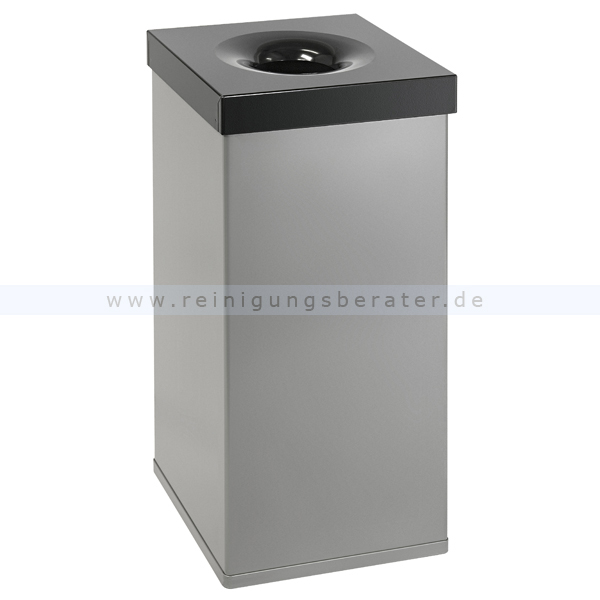 Papierkorb Carro Flame 110 L Aluminium Grau, Schwarz