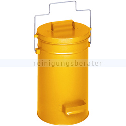 Papierkorb VAR Mülleimer feuersicher Behälter 25 L gelb