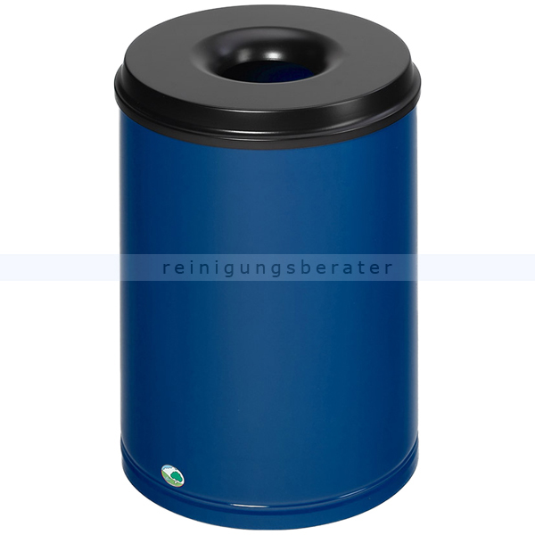 Papierkorb VAR Mülleimer feuersicher Stahlblech 50 L blau