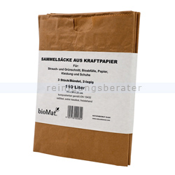 Papiersäcke Natura Biomat Kraftpapier kompostierbar 110 L