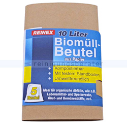 Papiersäcke Reinex Bio Papierbeutel braun 10 L 5er Pack