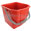 Putzeimer für Reinigungswagen 18 L grau mit rotem Griff