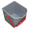 Putzeimer für Reinigungswagen 18 L grau mit rotem Griff