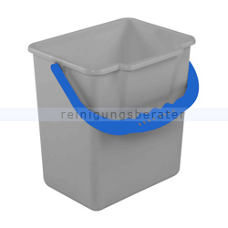Putzeimer für Reinigungswagen 6 L grau mit blauem Henkel