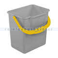 Putzeimer für Reinigungswagen 6 L grau mit gelbem Henkel