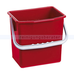 Putzeimer für Reinigungswagen Pfennig Eimer 6 L rot