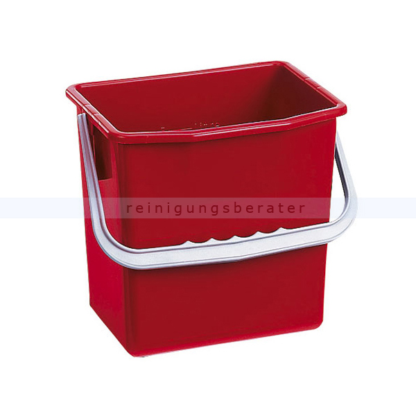 Putzeimer für Reinigungswagen Pfennig Eimer 6 L rot