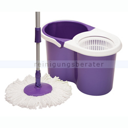 Putzeimer Mop-Set mit Spin Mop Schleuder, lila oder grün