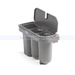 Putzeimer TTS Eroy WC Schale mit Fächern und Deckel grau