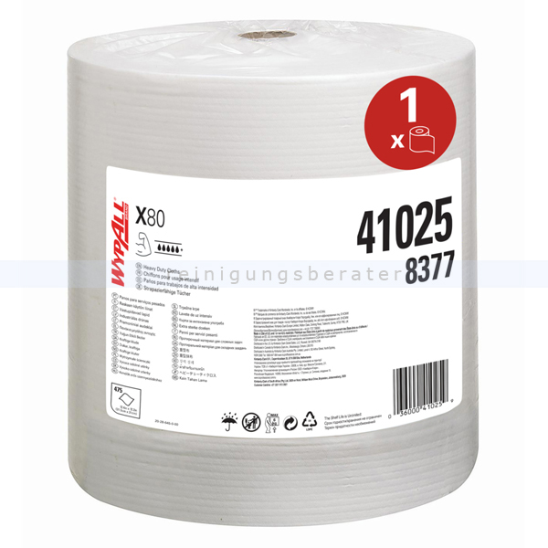 Putztuchrolle Kimberly Clark WYPALL X80 weiß